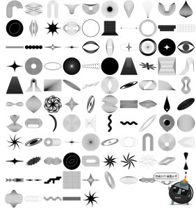 抽象艺术酸性几何波西米亚装饰线条PNG图案背景底纹AI矢量素材-设计猿