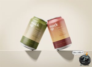 苏打水汽水饮料易拉罐铁罐场景展示效果图包装样机PSD模板PS素材-设计猿