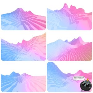 抽象极简赛博朋克山脉山峰山川几何方块地形PNG免抠图片背景素材-设计猿