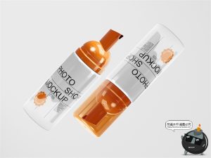 潮物摩丝瓶化妆品喷雾泡沫按压瓶美妆包装展示样机PSD模板PS素材-设计猿