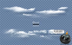 高清天空白云云朵带通道合成PSD透明分图层免抠PSD模板元素PS素材-设计猿