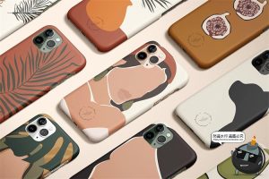 苹果iPhone 11Pro 哑光手机保护套手机壳半包硬壳贴图样机PSD素材-设计猿