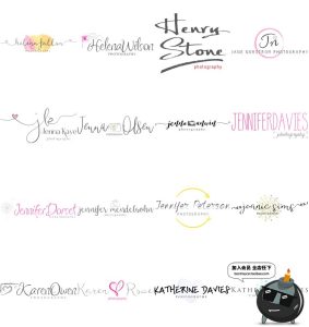 100个唯美英文手写店标logo标志水印PSD模版AI矢量素材含字体-设计猿