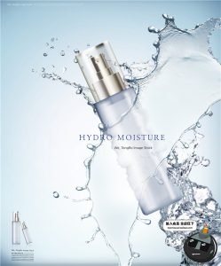 化妆品护肤品补水保湿清凉水花飞溅产品广告海报背景PSD模板素材-设计猿