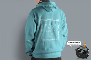 流行潮流男款卫衣外套连帽衫套头衫设计展示PSD贴图文创样机素材-设计猿