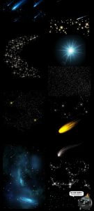 流星陨石坠落流星雨星空岩石后期合成透明底PNG免抠图PS设计素材-设计猿