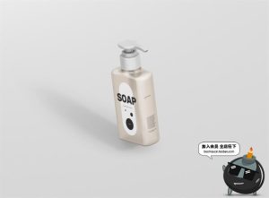 洗手液沐浴露按压瓶外观包装图案效果展示VI样机PSD模板贴图素材-设计猿