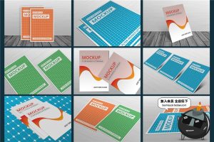 A4尺寸广告传单纸张海报商务纸PSD模板智能VI样机贴图PS设计素材-设计猿