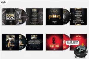 20款重金属CD碟片唱片骷颅光碟图案封面包装设计模板PSD分层素材-设计猿