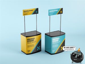 食品摊位促销台展示架广告台效果图展示样机VI提案PSD模板PS素材-设计猿