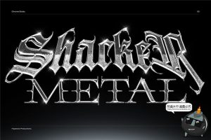 金属镀铬电镀风格特效字酸性抽象派标题文字样式PSD模板PS素材-设计猿