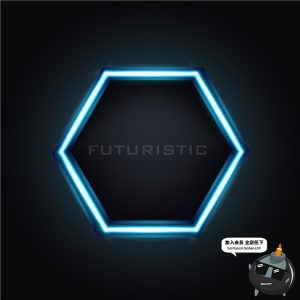 未来科技感风格金属质感圆形方形纹理背景蜂巢边框AI矢量设计素材-设计猿