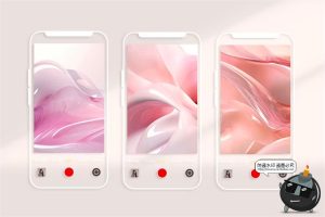 粉色液态水晶玻璃光泽塑料晶体融化波浪抽象艺术背景JPG图片素材-设计猿