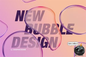 彩虹时尚彩色半透明泡泡水珠艺术气泡主视觉PNG免抠高清图片素材-设计猿