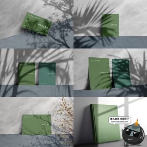 光影阴影影子名片卡片展示效果图VI提案智能贴图场景PSD样机素材-设计猿