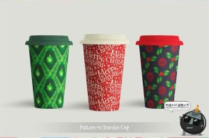 新年冬季圣诞节元素平铺无缝图案装饰底纹AI矢量JPG图片背景素材-设计猿