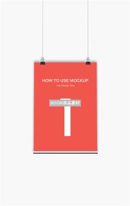 壁挂壁画悬挂海报效果展示海报展示架样机贴图PSD模板PS设计素材-设计猿