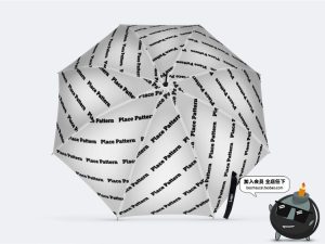 雨伞太阳伞长柄弯勾伞智能贴图效果展示文创样机PSD模板PS素材-设计猿