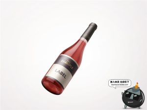 红酒葡萄酒玻璃酒瓶木头塞子包装设计VI样机贴图展示PSD模板素材-设计猿