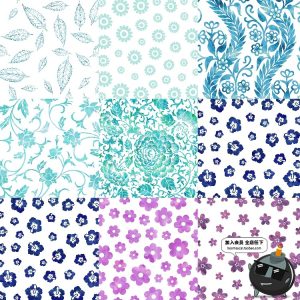 清新凉爽清爽水彩淡雅唯美花卉植物花纹文艺平铺背景JPG图片素材-设计猿