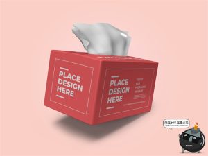 抽纸纸盒纸巾卫生纸包装盒智能贴图效果展示样机PSD模板PS素材-设计猿