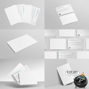 贺卡明信片邀请函智能贴图对折卡片展示效果VI样机PSD模板PS素材-设计猿