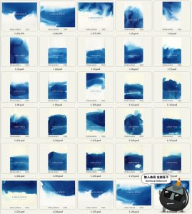 中国风古风蓝色水墨禅意山水画中式装饰画展板PSD海报模版PS素材-设计猿