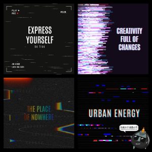 赛博朋克故障风封面媒体数字科技横幅广告版式排版PSD模板PS素材-设计猿