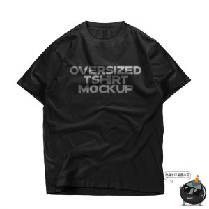 圆领短袖宽松大码T恤上衣模型展示贴图印花服装样机PSD模板PS素材-设计猿