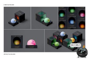 沐浴泡澡浴球精油球洗护产品包装贴图礼品盒装样机PSD模板PS素材-设计猿