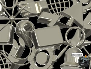 微笑3D拇指闪电信息搜索鼠标定位金属UI图标装饰元素PNG免抠素材-设计猿