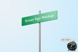 路标指示牌方向指引牌导视箭头导航牌贴图效果展示PSD样机PS素材-设计猿