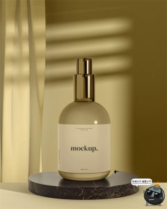 简约品牌护肤品美妆彩妆包装VI场景展示智能贴图样机PSD模板素材-设计猿