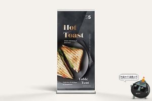 T型亚克力桌牌桌卡菜单台卡广告牌贴图效果展示样机PSD模板PS素材-设计猿