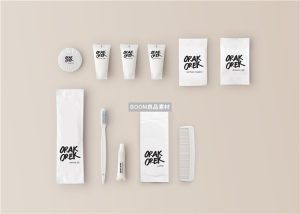 全套旅店酒店清洁一次性套装通用品牌VI文创样机PSD模板PS素材-设计猿