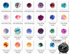 高清抽象粉末四射喷爆炸射梦幻色彩纹理图像图形PNG免抠设计素材-设计猿