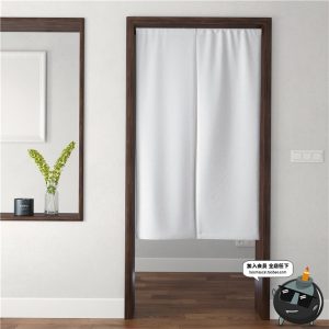 厨房房间门帘挂布布隔印花图案智能贴图效果展示样机PSD模板素材-设计猿