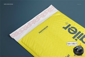 快递防震泡沫气泡自封袋外包装袋展示效果PSD模板智能样机PS素材-设计猿