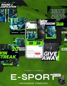 炫酷绿色电子体育竞技比赛赛事游戏主题图文排版PSD模板PS素材-设计猿