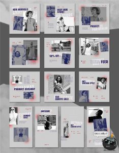 时尚街头复古单色服饰服装新品宣传海报图文排版PSD模板PS素材-设计猿