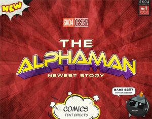 复古3D漫画文字抽象夸张卡通动漫效果图层样式PSD模板PS设计素材-设计猿