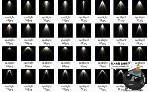 100个舞台灯光聚光灯光束射灯黑底叠加图层效果光效JPG图片素材-设计猿