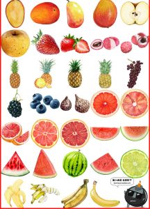 水彩手绘水果鲜榨果汁木瓜奶茶店铺菜单广告海报PNG+AI图片素材-设计猿