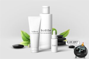 美妆化妆品护肤品霜膏精油瓶子场景样机智能贴图PSD模板设计素材-设计猿