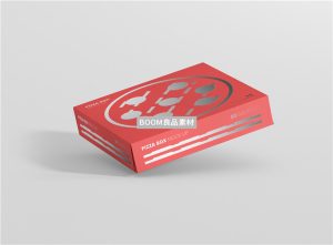 披萨外卖快餐包装盒扁方形纸盒效果样机PSD模板vi智能贴图PS素材-设计猿