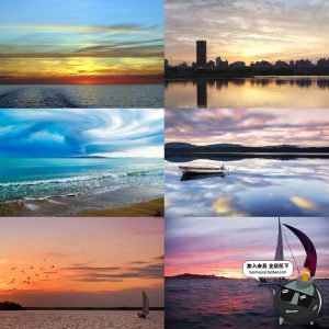 高清天空云彩JPG图片夕阳蓝天白云背景图影楼婚纱后期平面PS素材-设计猿