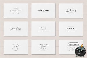 50款极简文艺英文徽标时尚杂志沙龙图标标志PSD模板AI矢量素材-设计猿