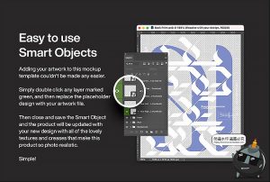 潮牌潮流连帽衫卫衣图案印花效果图展示智能贴图样机PSD模板素材-设计猿