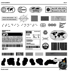 潮流地下小众电音个性酸性脏标机能风图标标志图形图案AI矢量素材-设计猿