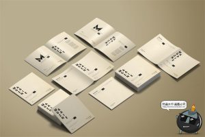 A4骑马订杂志宣传画册封面展开等距排列展示贴图样机PSD模板素材-设计猿